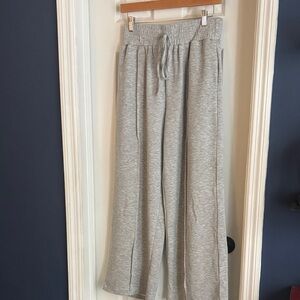 Wide-Leg Drawstring Sweatpants - Light Gray
